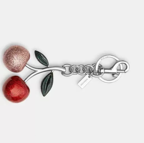 New! Cherry Bag Charm 🍒Silver/Pink Multi 🩷🩷 - Picture 3 of 5